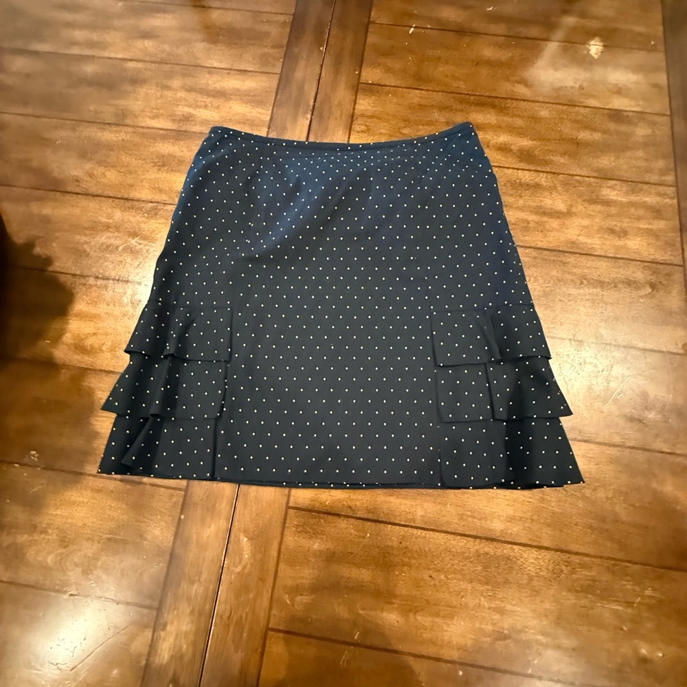 🍄 LOFT Blue and White Tiered Mini Skirt Cocktail